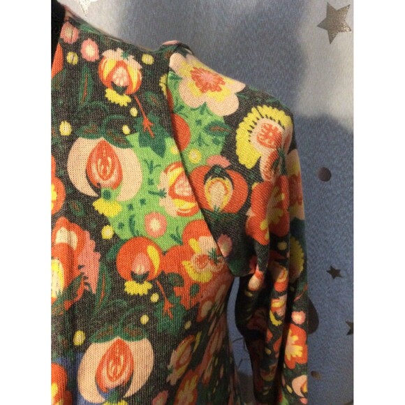 LulaRoe Sariah Girls 12 Open Front Cardigan Sweater Shrug Floral Print - Picture 2 of 5